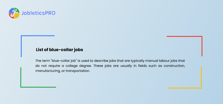 List of Blue collar Jobs